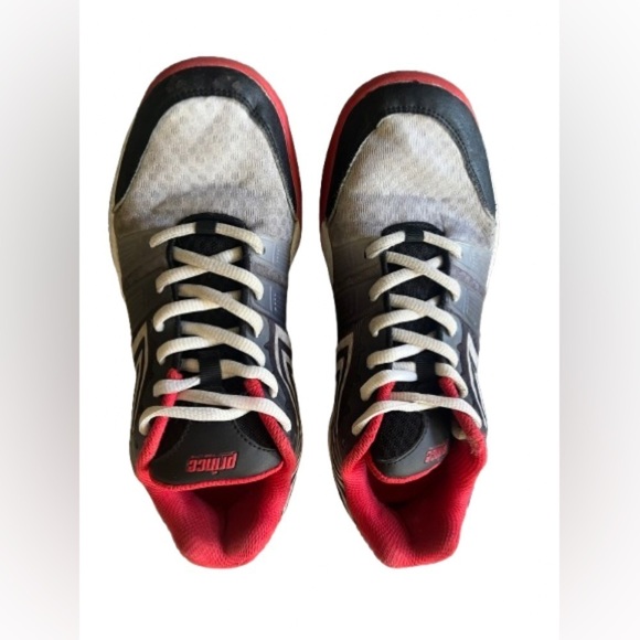 Prince T22 Lite Mens Size 7 Black White Red. - Picture 2 of 7